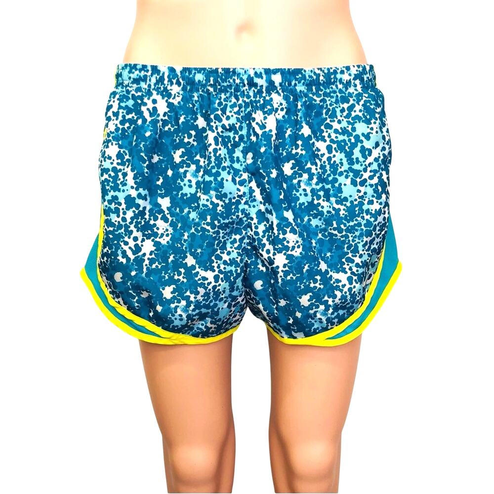Nike Running Shorts Turquoise Yellow Athletic Running Sports